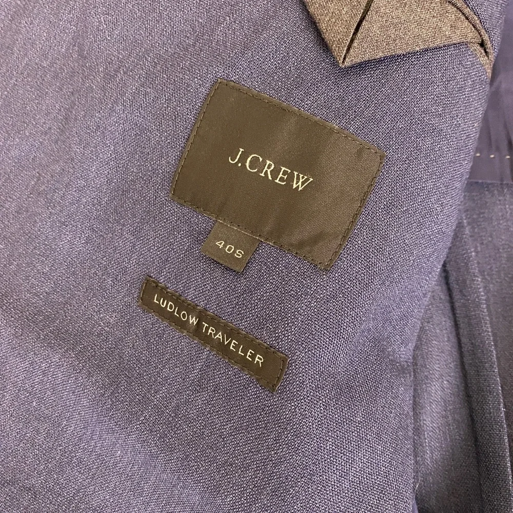J.Crew Ludlow Traveler Blazer Men's Size 40S Navy Blue 100% Wool *Flaw*